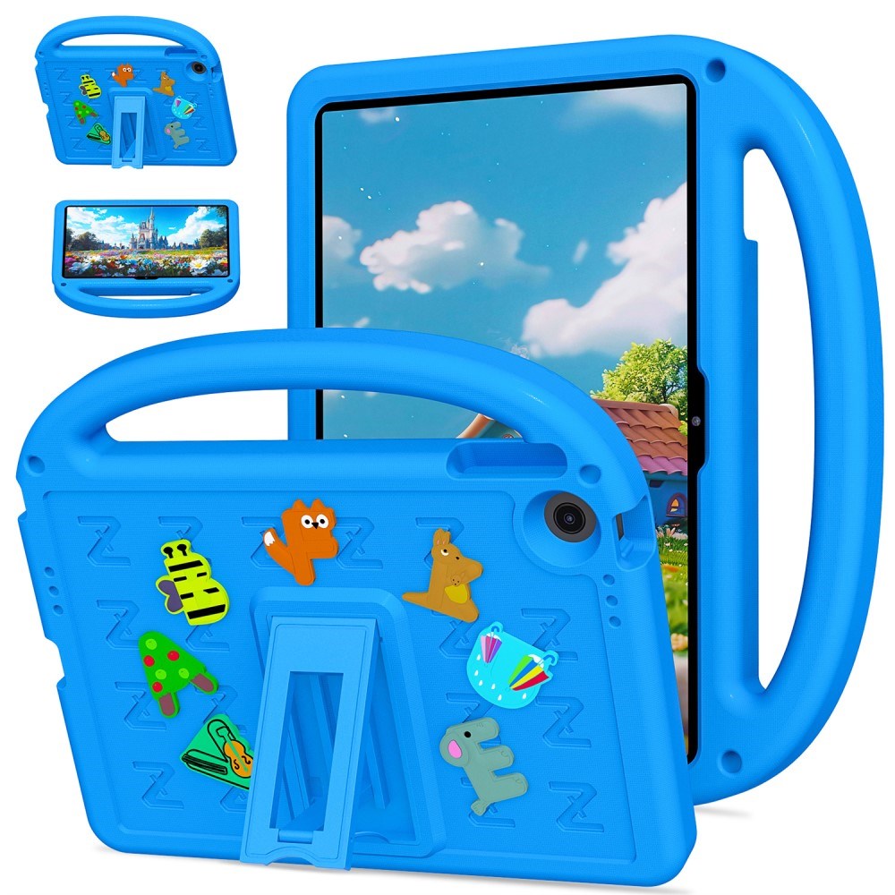 EIDERWOOD Lenovo Tab 10.1" Kids Case with Kickstand & Hand Holder - Blue
