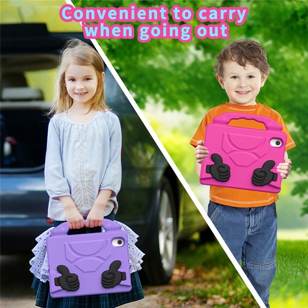 EIDERWOOD iPad Mini (2024 / 2021) Kids Case with Thumb Kickstand - Purple
