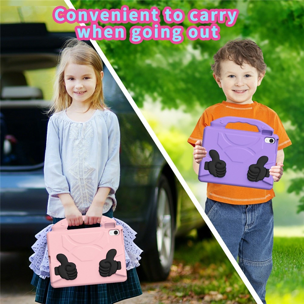 EIDERWOOD iPad 11" (2025) / Air 11" (2025 / 2024) / 10.9" (2024 / 2022) Kids Case with Thumb Kickstand - Pink