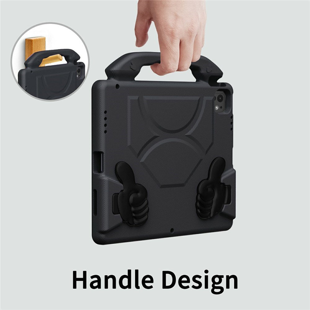 EIDERWOOD iPad Pro 12.9" (2022 / 2021 / 2020 / 2018) / Air 13" (2025 / 2024) / Pro 13" (2025 / 2024) Kids Case with Thumb Kickstand - Black