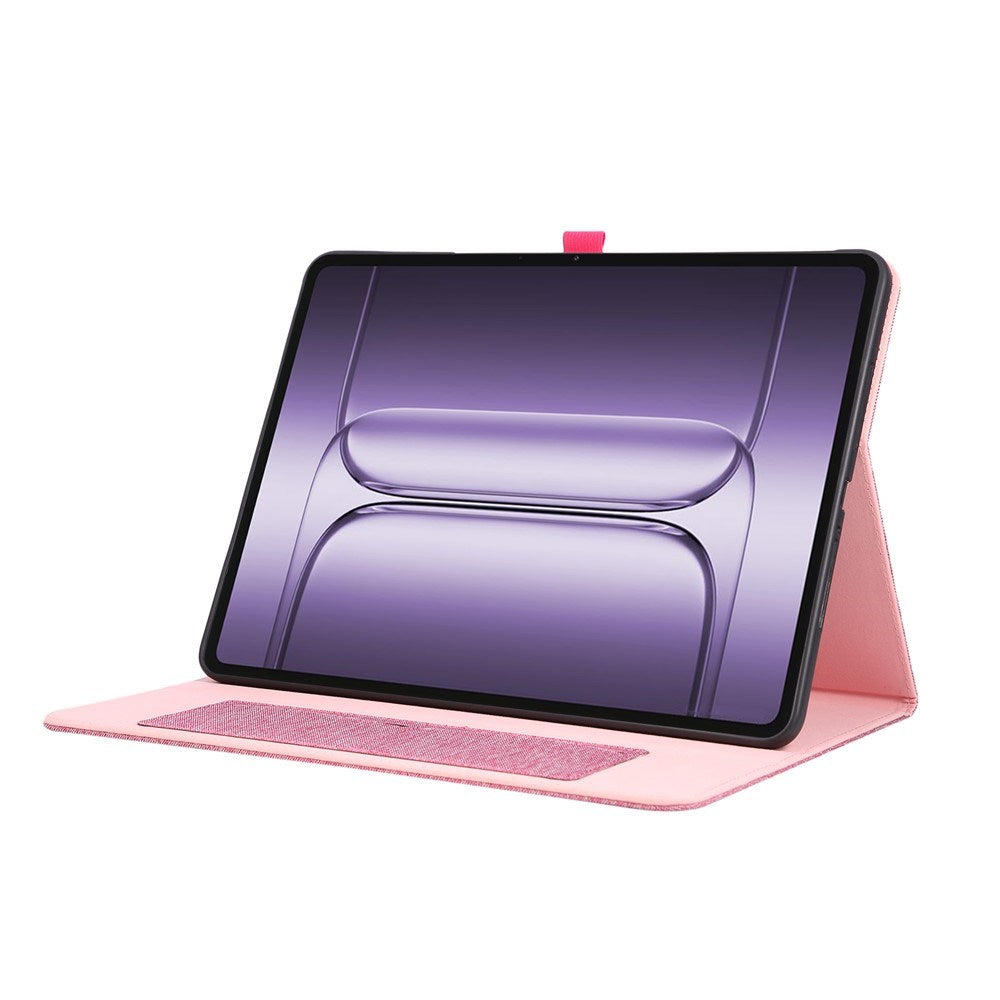 OnePlus Pad 3 Faux Leather Flip Case with Card Holder & Stand Function - Pink