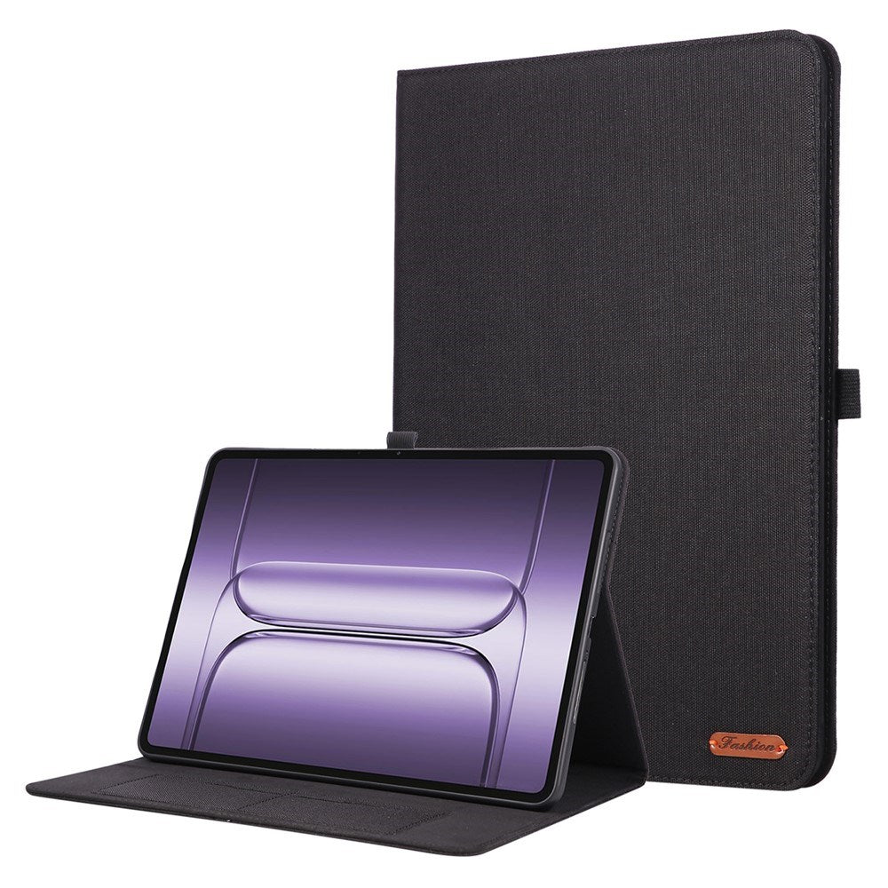 OnePlus Pad 3 Faux Leather Flip Case with Card Holder & Stand Function - Black