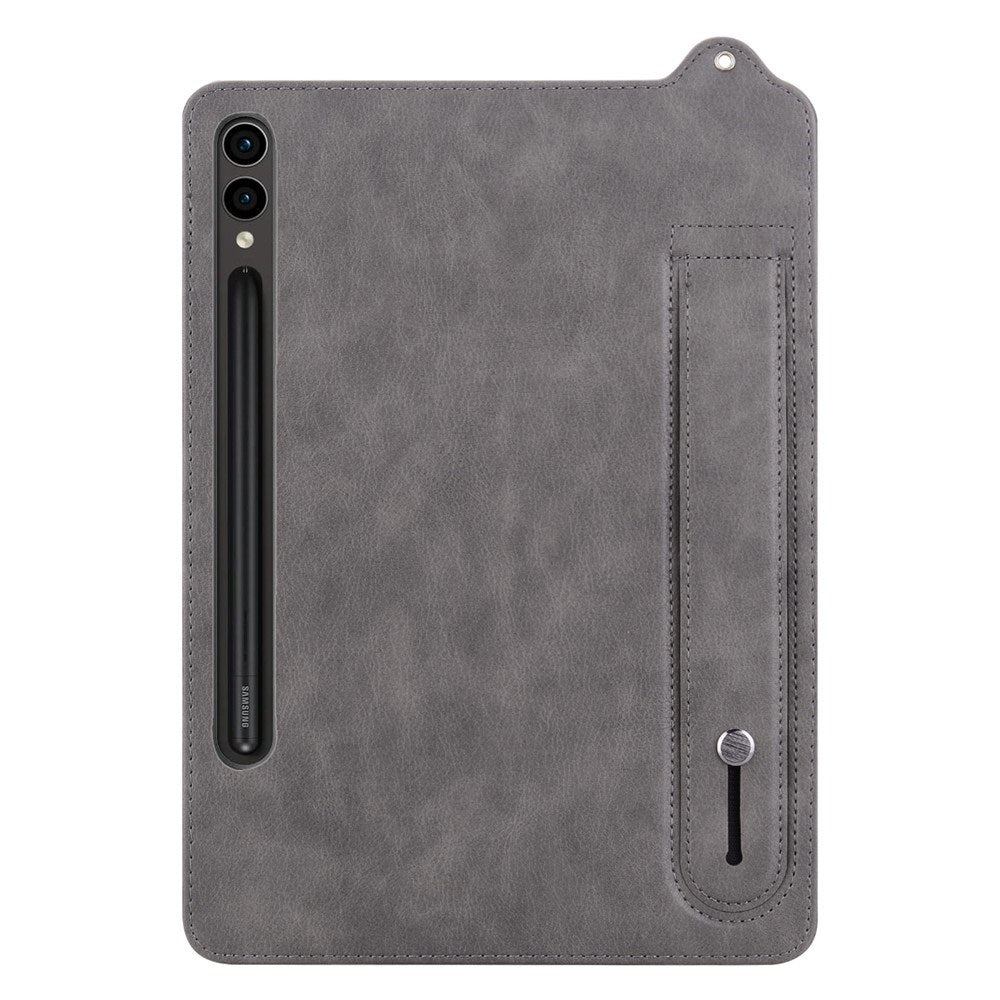EIDERWOOD Samsung Galaxy Tab S11 Ultra Hard Plastic Faux Leather Coated Case with Handle - Grey