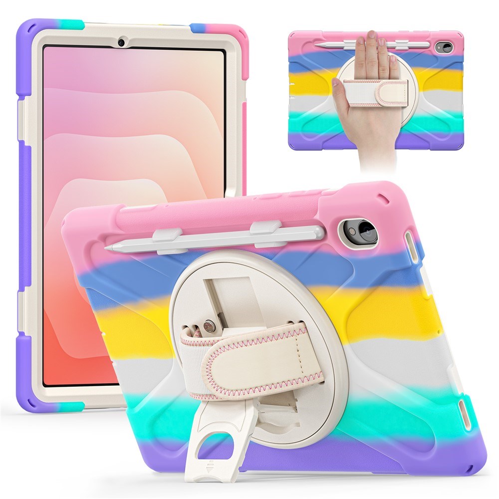 EIDERWOOD Samsung Galaxy Tab S11 Shockproof Case with 360 Degree Rotatable Kickstand & Velcro Strap - Multi