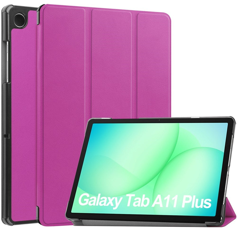 Samsung Galaxy Tab A11+ (Plus) EIDERWOOD Faux Leather Case with Stand - Purple