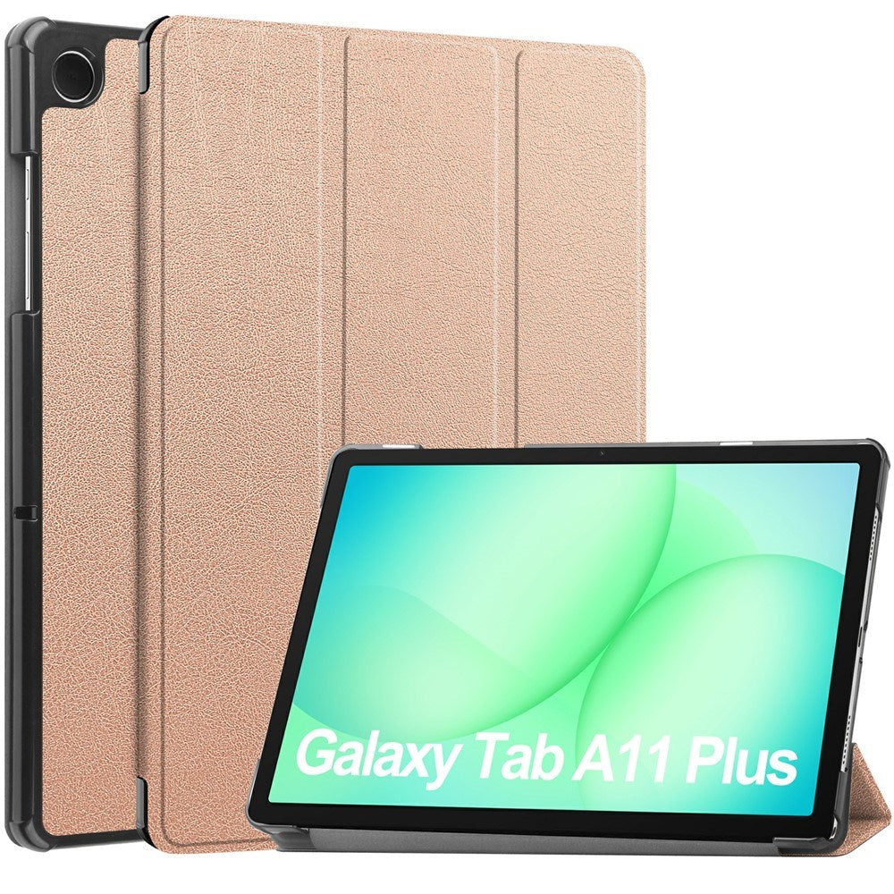 Samsung Galaxy Tab A11+ (Plus) EIDERWOOD Faux Leather Case with Stand - Rose Gold