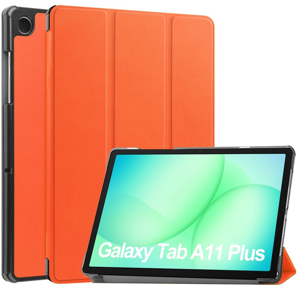 Samsung Galaxy Tab A11+ (Plus) EIDERWOOD Faux Leather Case with Stand - Orange