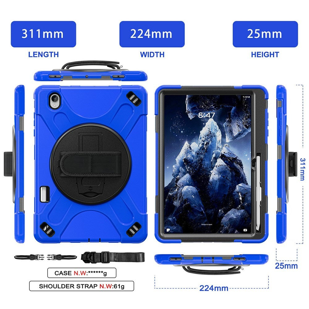 Samsung Galaxy Tab S12+ (Plus) EIDERWOOD Hybrid Rugged Case w. Kickstand - Blue