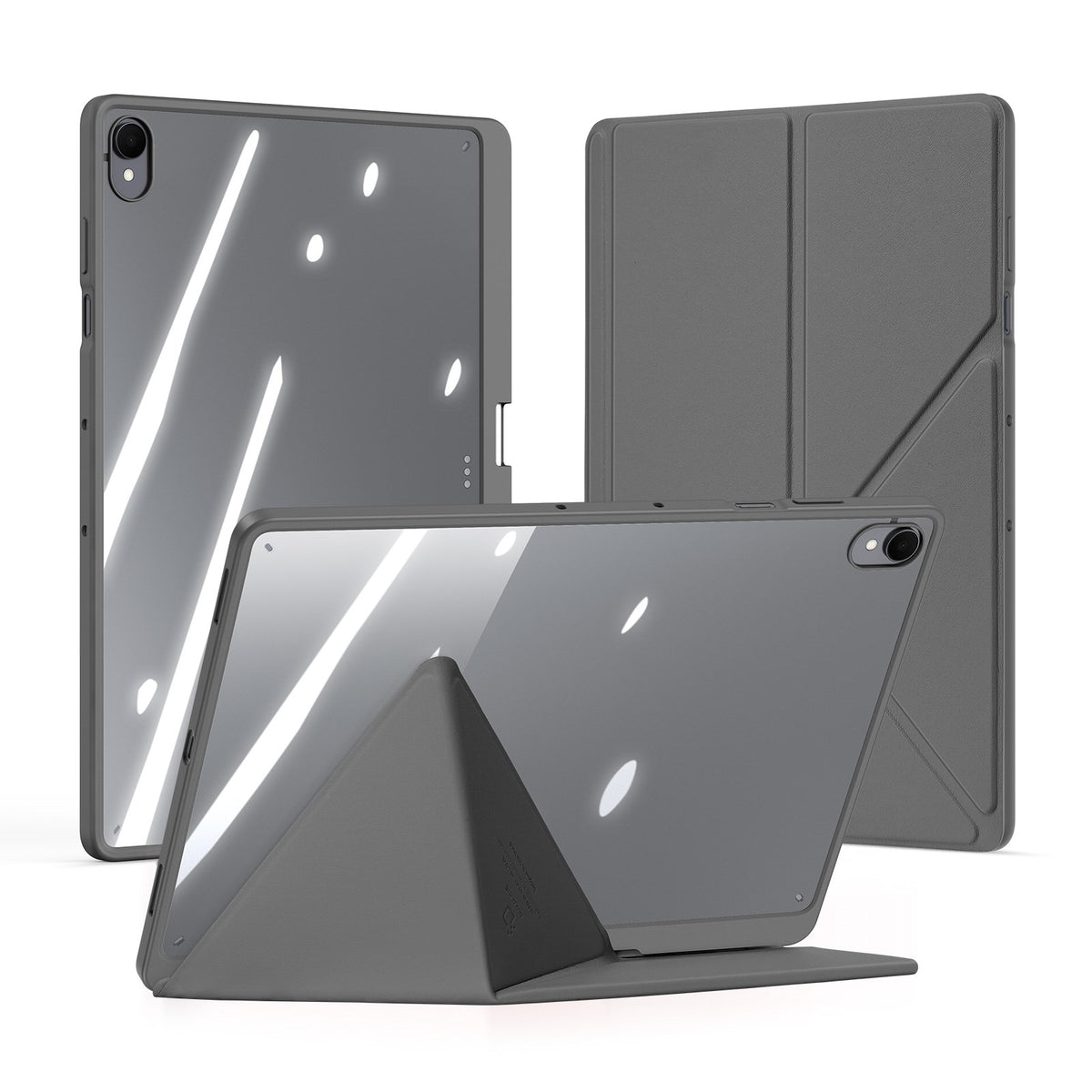 Samsung Galaxy Tab S12+ (Plus) DUX DUCISOrigami Hybrid Faux Leather Flip Case - Grey