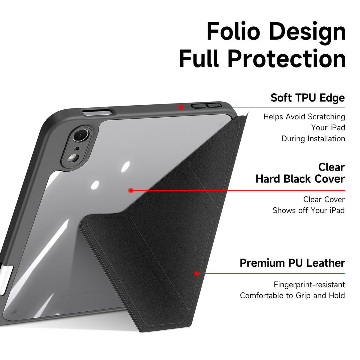 iPad Mini (2026) 8th Gen. DUX DUCIS MAGI Origami Hybrid Flip Case with Stand - Black
