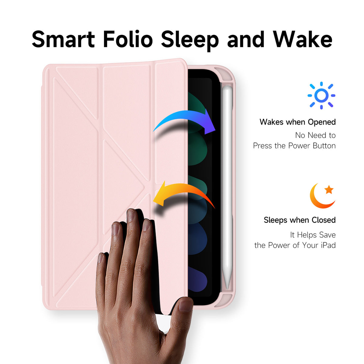 iPad Mini (2026) 8th Gen. DUX DUCIS MAGI Origami Hybrid Flip Case with Stand - Pink