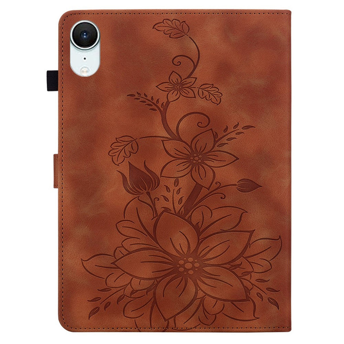 iPad Mini (2026) 8th Gen. EIDERWOOD Floral Textured Faux Leather Flip Case - Brown