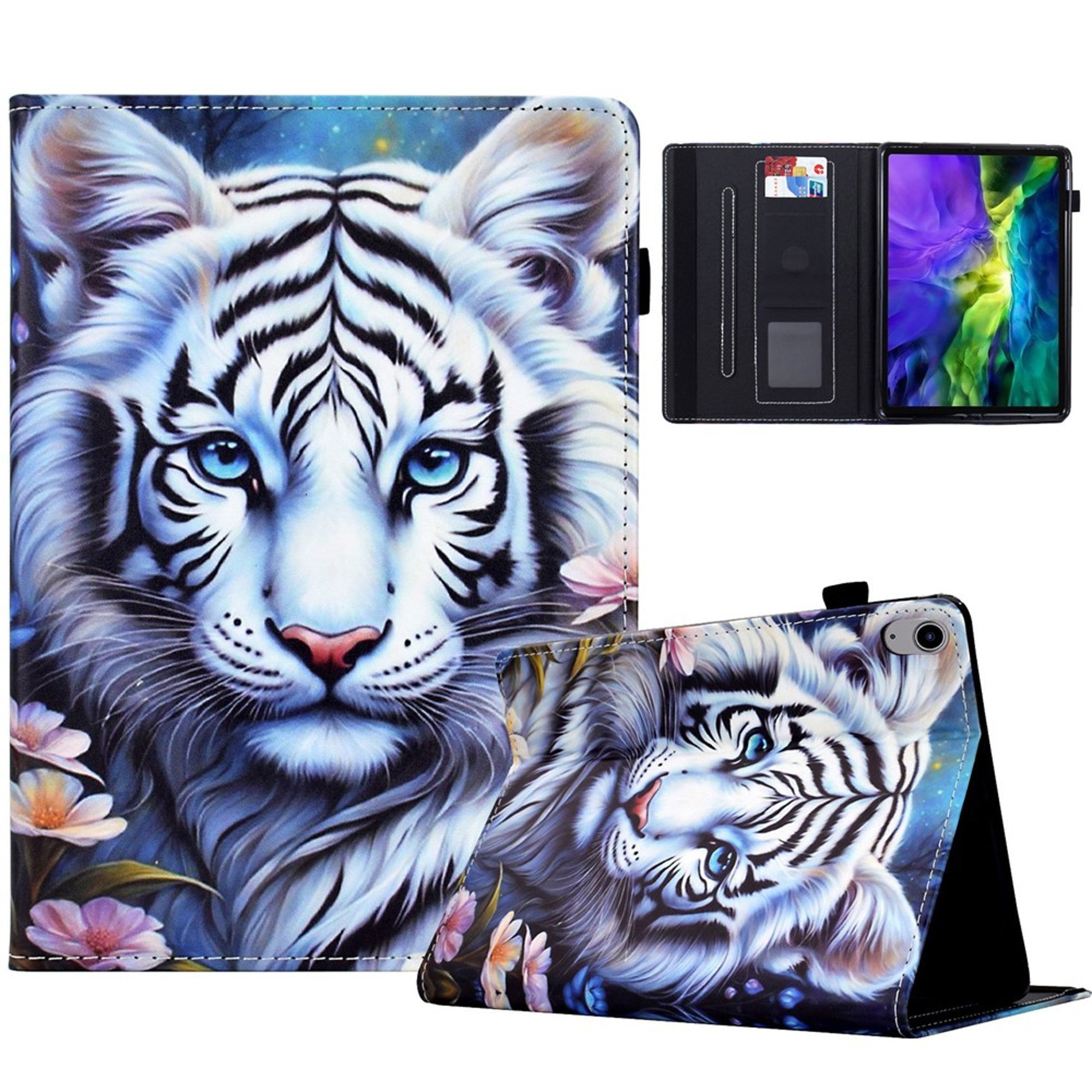 iPad Mini (2026) 8th Gen. EIDERWOOD Faux Leather Flip Case with Card Holder - Tiger