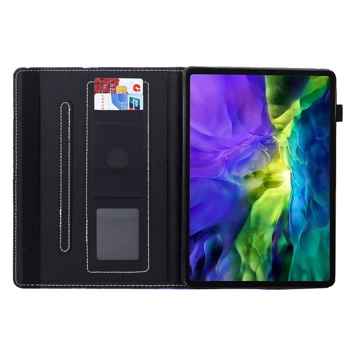 iPad Mini (2026) 8th Gen. EIDERWOOD Faux Leather Flip Case with Card Holder - Tiger