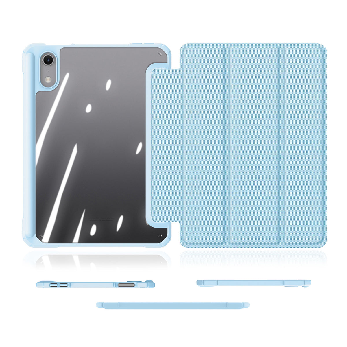 iPad Mini (2026) 8th Gen. DUX DUCIS TOBY Tri-Fold Faux Leather Flip Case with Stand - Blue