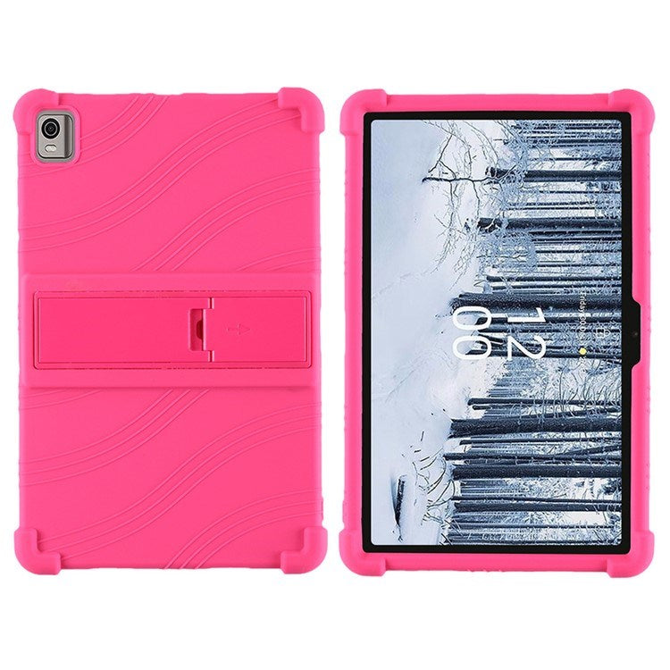 EIDERWOOD Nokia T21 Shock-Absorbing Silicone Case with Kickstand - Pink