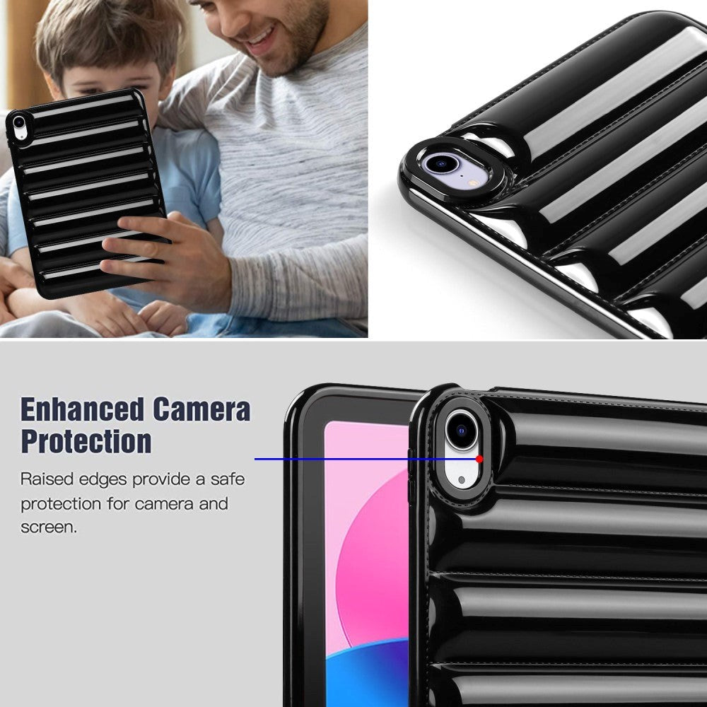 iPad 10.9" (2024/2022) Flexible TPU Plastic Case - Grooves - Black