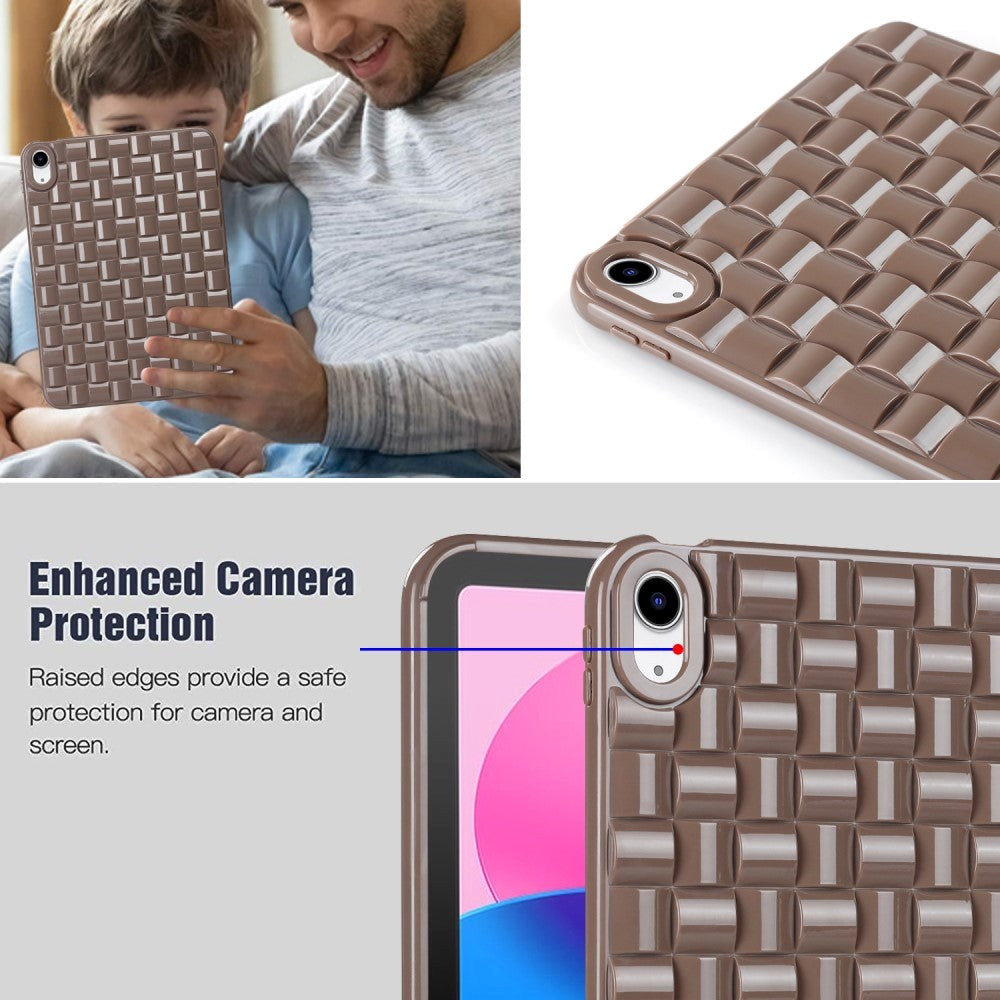 iPad 10.9" (2024/2022) Flexible Plastic Case - Braid Design - Brown