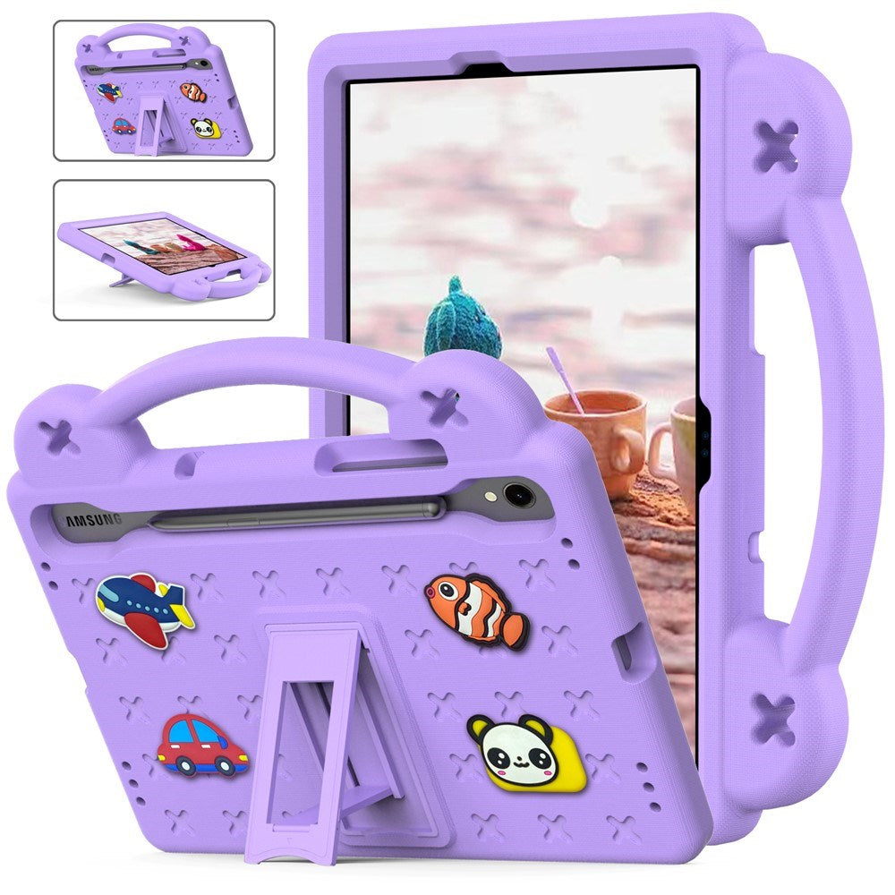 EIDERWOOD Samsung Galaxy Tab S11 / S10 Lite / S10 FE / S9 FE / S9 / S8 / S7 Kids Case with Kickstand & Hand Holder - Purple