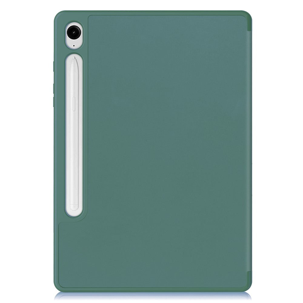 Samsung Galaxy Tab S10 FE / S9 FE Magnetic Tri-Fold Leather Case w. Stand - Green