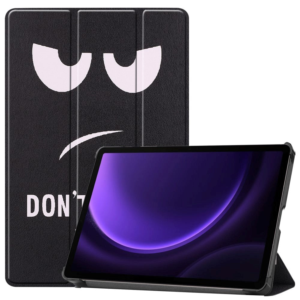 Samsung Galaxy Tab S10 FE / S9 FE Tri-Fold PU Flip Case with Pen Holder - "Don't Touch Me"
