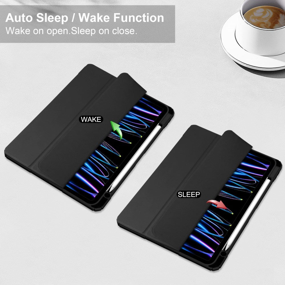 EIDERWOOD iPad Pro 11" (2025 / 2024) Hybrid Flip Case w. Pen Holder - Black & Transparent