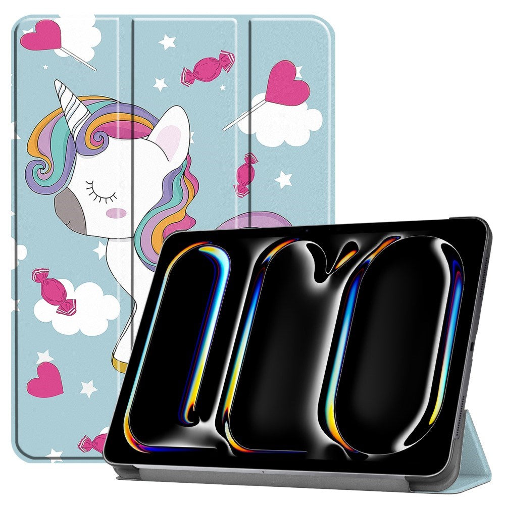 EIDERWOOD iPad Pro 11" (2025 / 2024) Tri-Fold PU Flip Case with Sleep / Wake-up Function - Unicorn