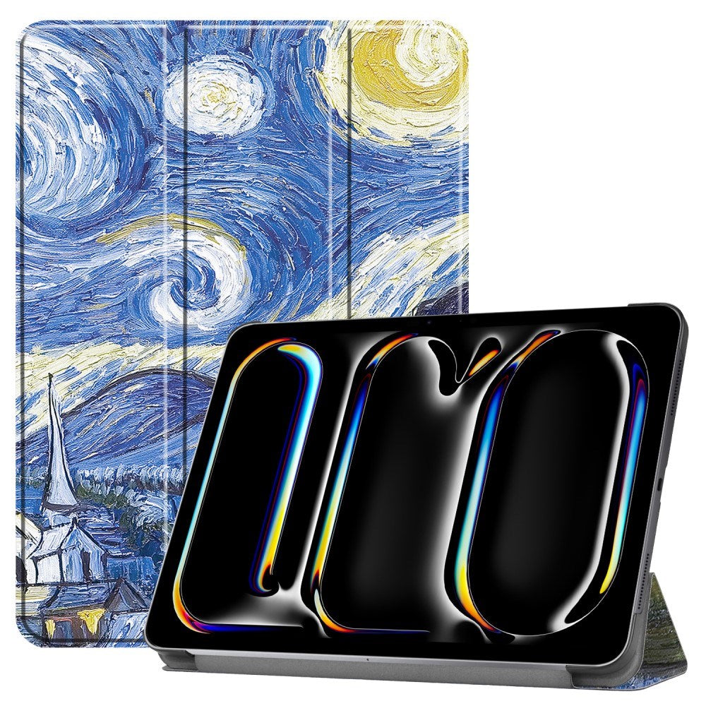 EIDERWOOD iPad Pro 11" (2025 / 2024) Tri-Fold PU Flip Case with Sleep / Wake-up Function - Starry Sky