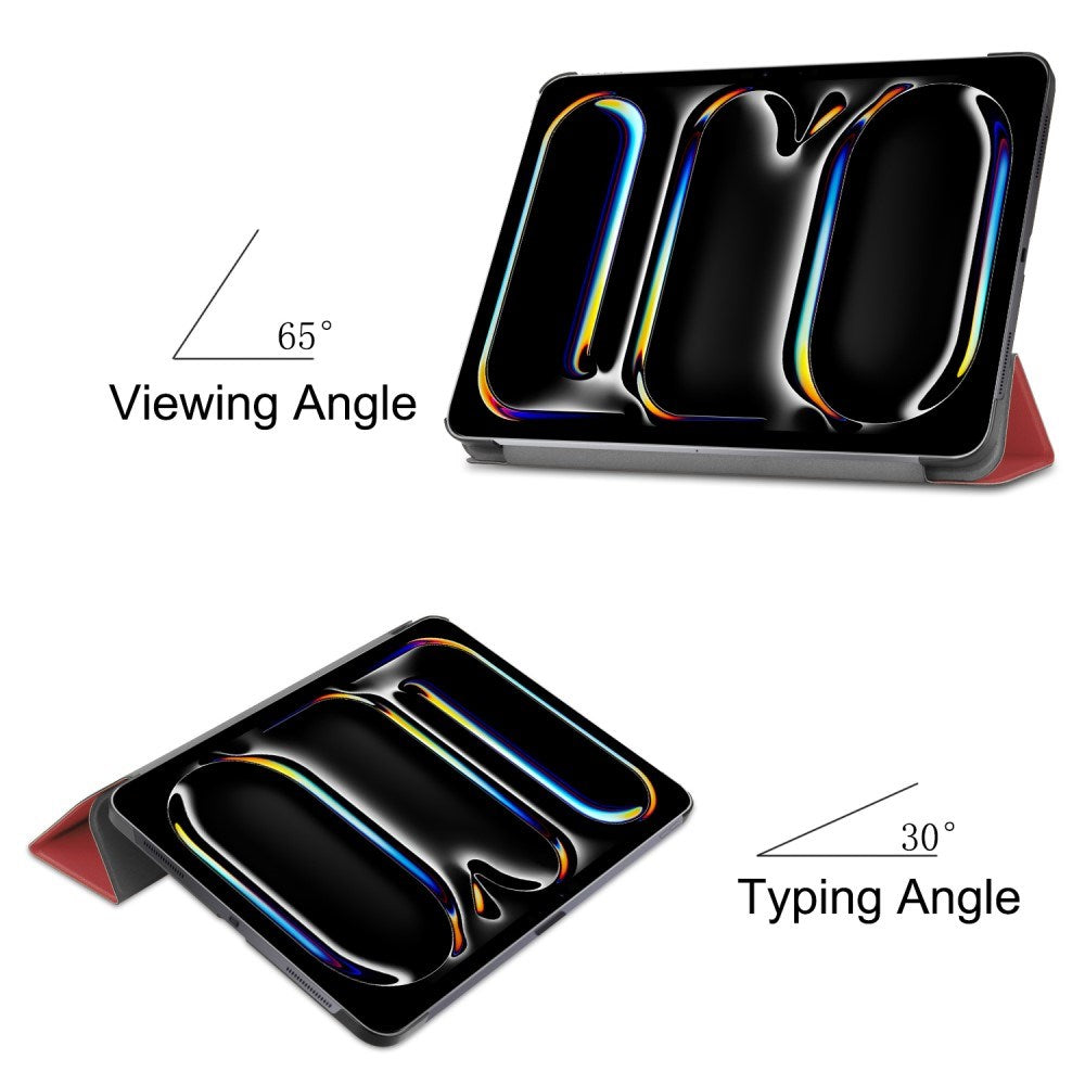 EIDERWOOD iPad Pro 11" (2025 / 2024) Tri-Fold Leather Flip Case - Wine Red