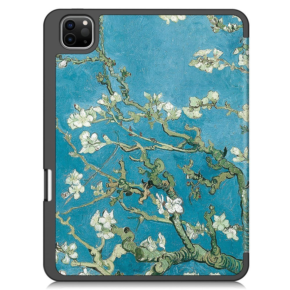 EIDERWOOD iPad Pro 11" (2025 / 2024) Tri-Fold Faux Leather Flip Case w. Wake-up / Sleep Function - Flowers