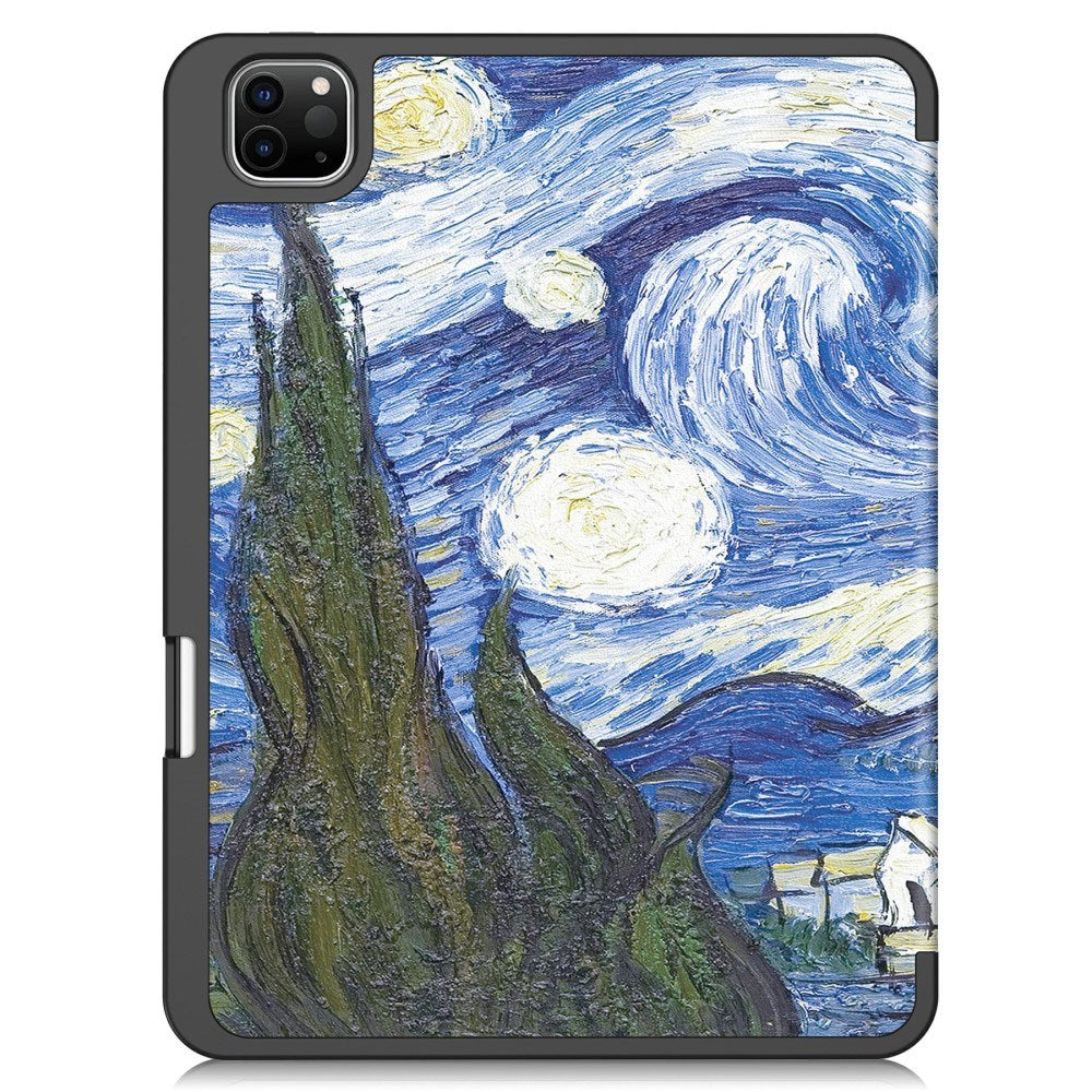 EIDERWOOD iPad Pro 11" (2025 / 2024) Tri-Fold Faux Leather Flip Case w. Wake-up / Sleep Function - Painting
