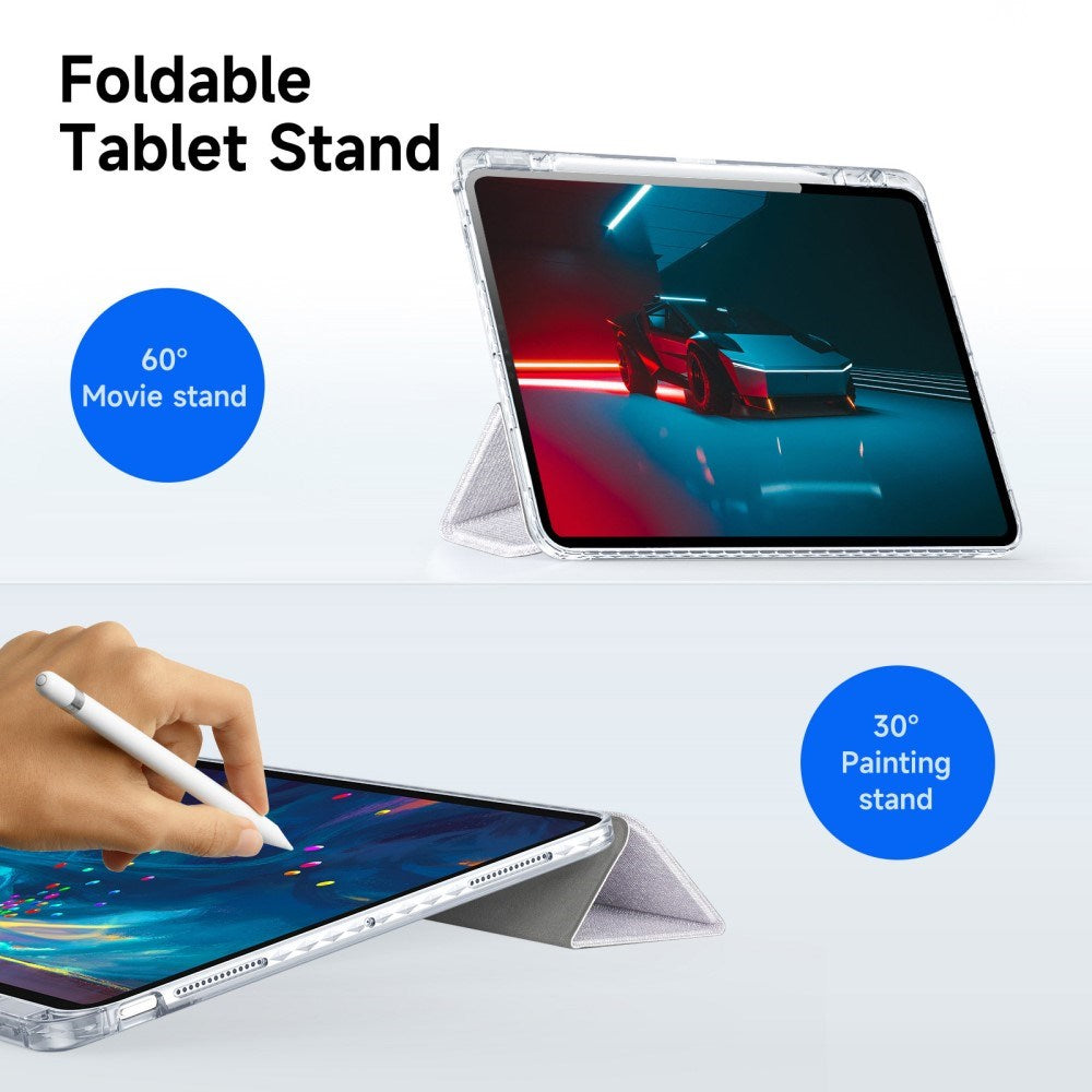 iPad Pro 13" (2025 / 2024) DUX DUCIS Unid Series Tri-Fold Flip Case - Transparent / Purple