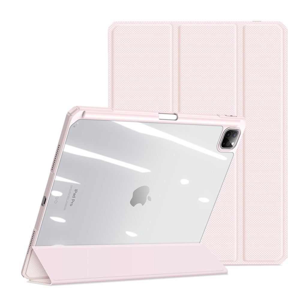 iPad Pro 13" (2025 / 2024) Shockproof Case w. Pen Holder - Dux Ducis Toby Series - Transparent / Pink