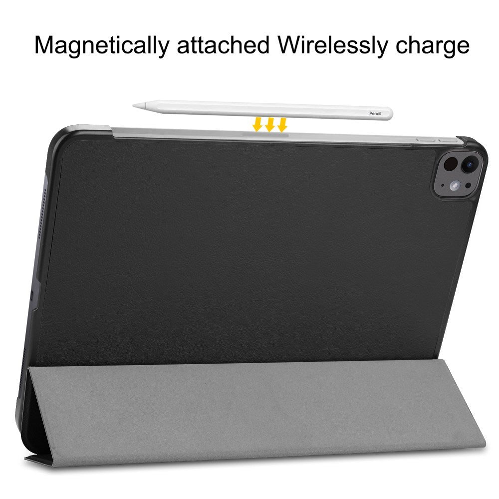 EIDERWOOD iPad Pro 13" (2024) Tri-Fold Leather Flip Case - Black