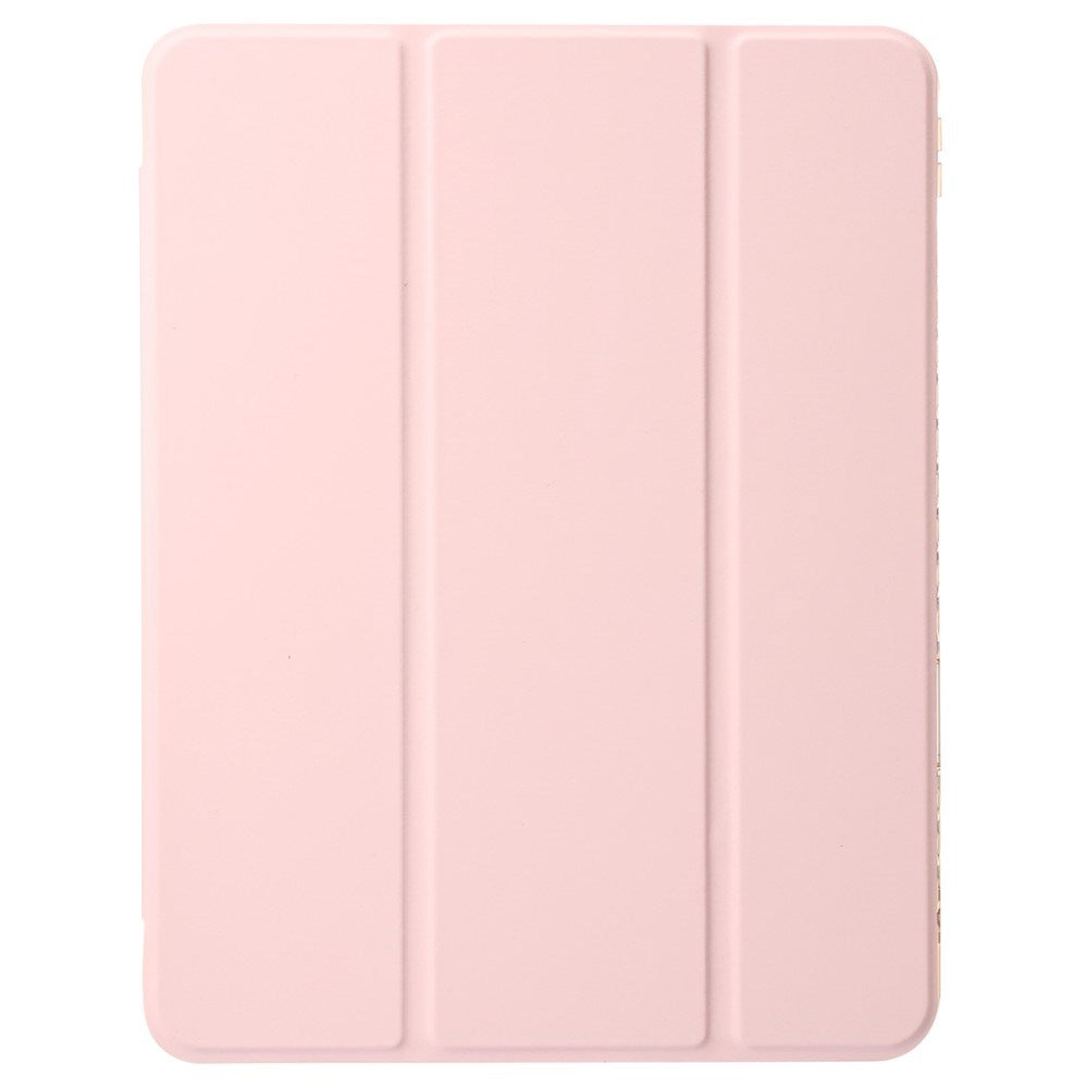 EIDERWOOD iPad Pro 11" (2025 / 2024) Tri-Fold Artificial Leather Flip Case w. Apple Pencil Holder - Light Pink