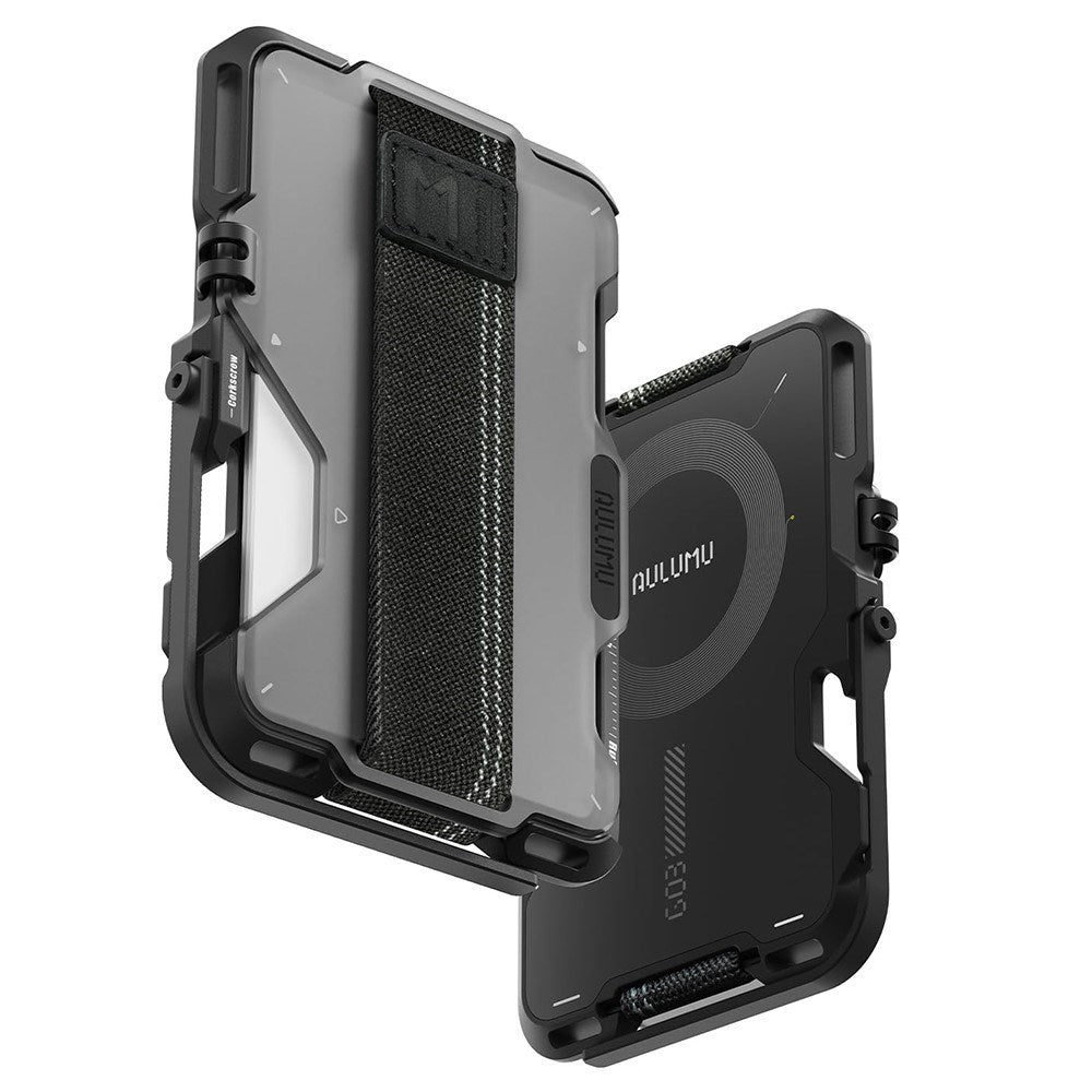 AULUMU Multifunctional Card Holder - MagSafe Compatible - Grey / Black