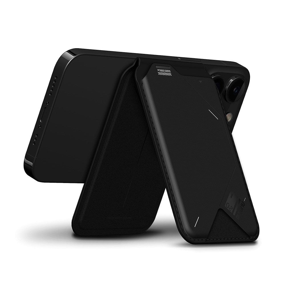 AULUMU Magnetic Card Holder with Stand Function - MagSafe Compatible - Black