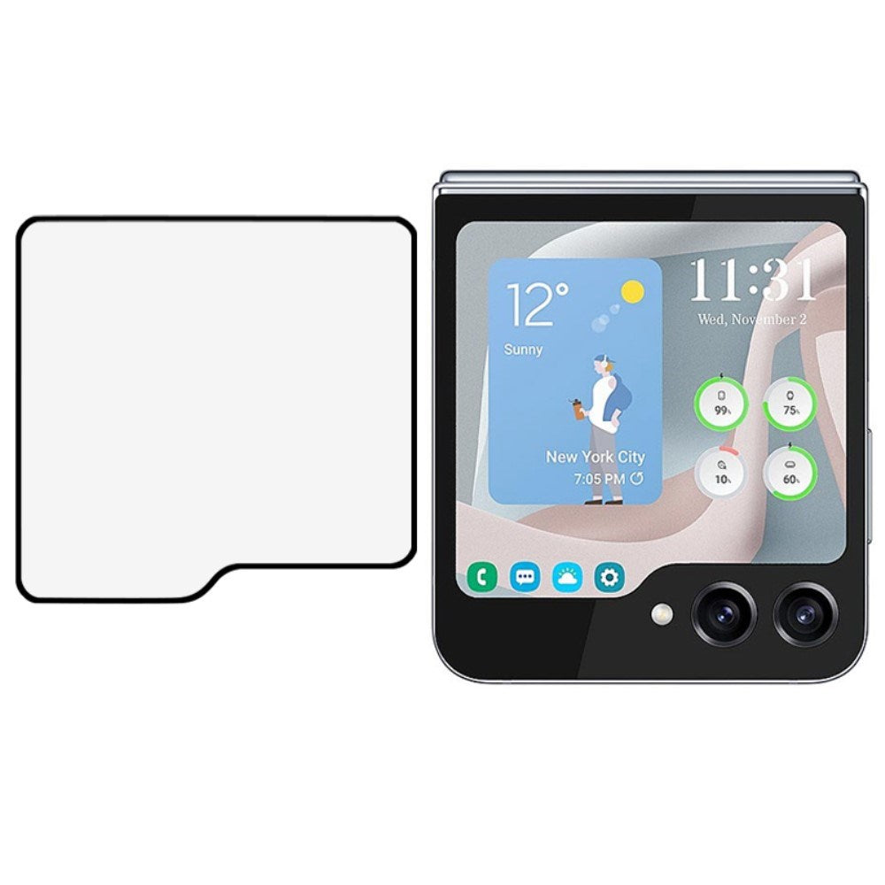 Samsung Galaxy Z Flip7 FE / Flip6 Protective Glass for Front Screen - Black Edge