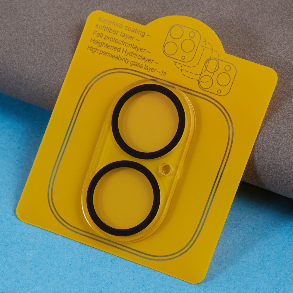 iPhone 16 Tempered Protective Glass for the Camera Lens - Transparent / Black