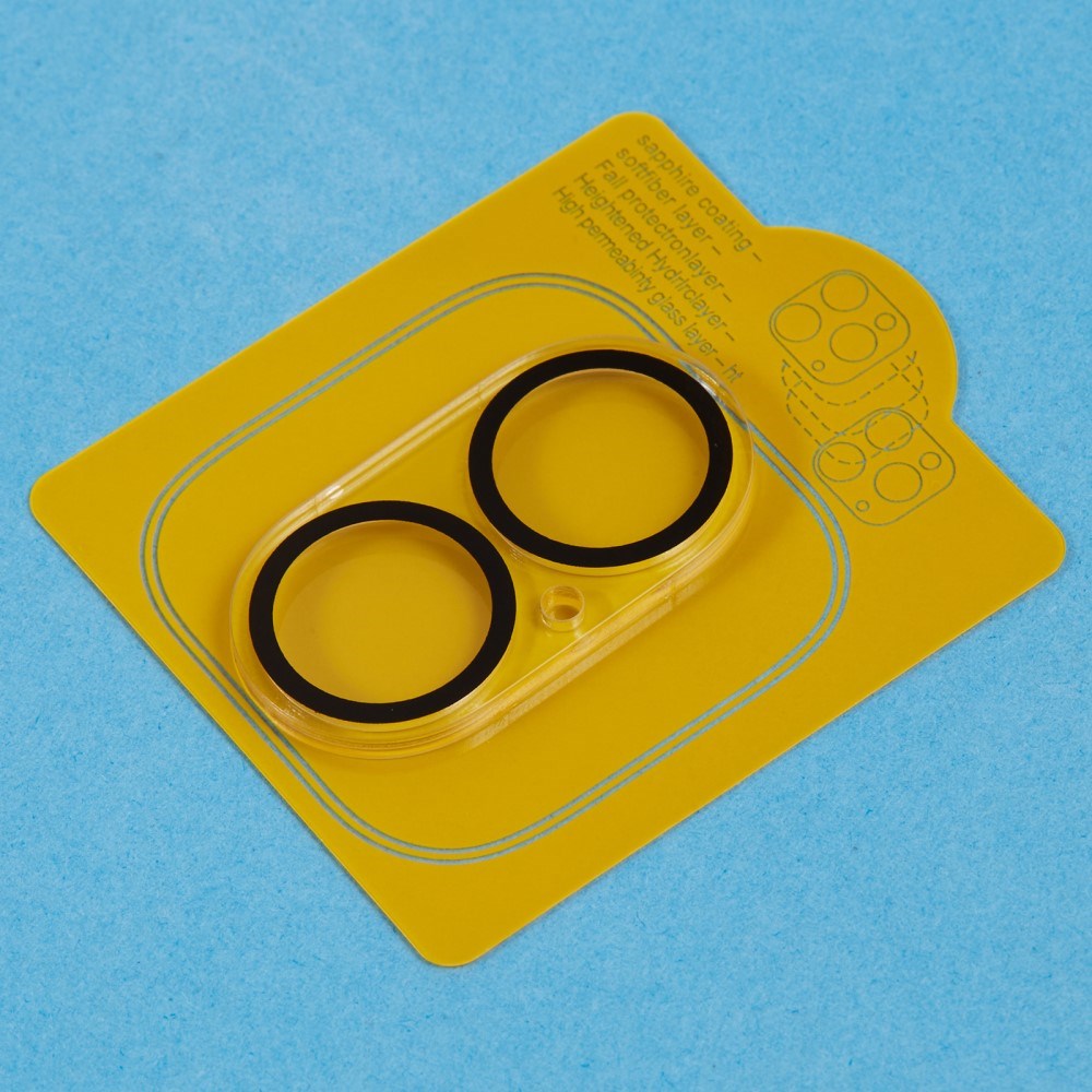 iPhone 16 Tempered Protective Glass for the Camera Lens - Transparent / Black