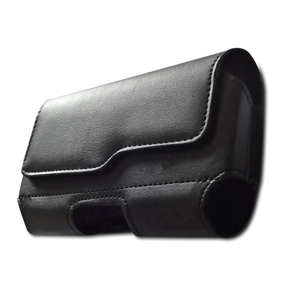 Universal Belt Pouch for Mobile - Elegant Faux Leather - Max. Mobile: 160 x 75mm - Black