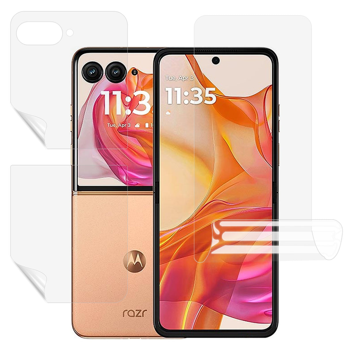 Screen Protector Set for Motorola Razr 50 Ultra 5G – Front & Back Full Coverage, Soft Plastic Hydrogel Film