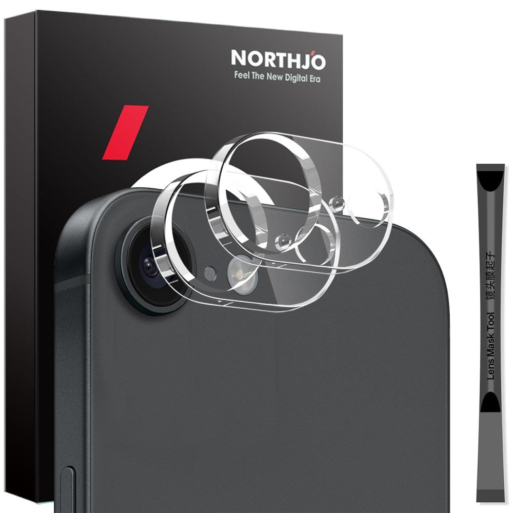 NORTHJO iPhone 16e Tempered Camera Lens Glass - 2 pcs. - Transparent