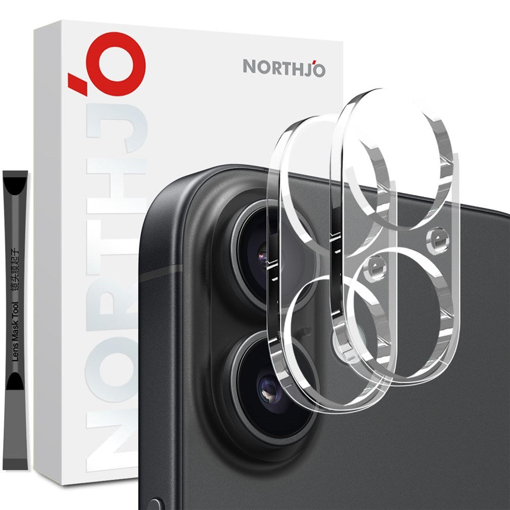 NORTHJO iPhone 17 Tempered Camera Lens Glass - Transparent - 2 Pcs.
