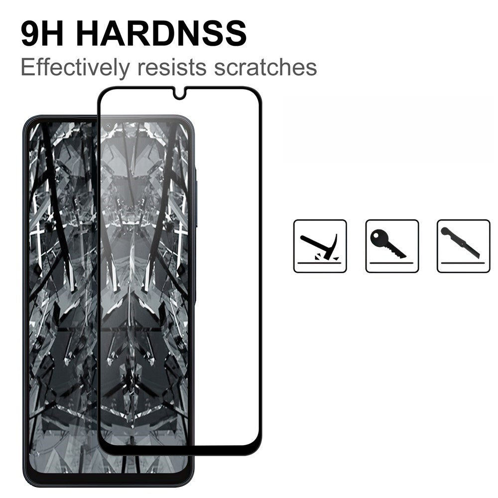 EIDERWOOD Samsung Galaxy A07 Screen Protector Glass 9H - Transparent / Black Edge