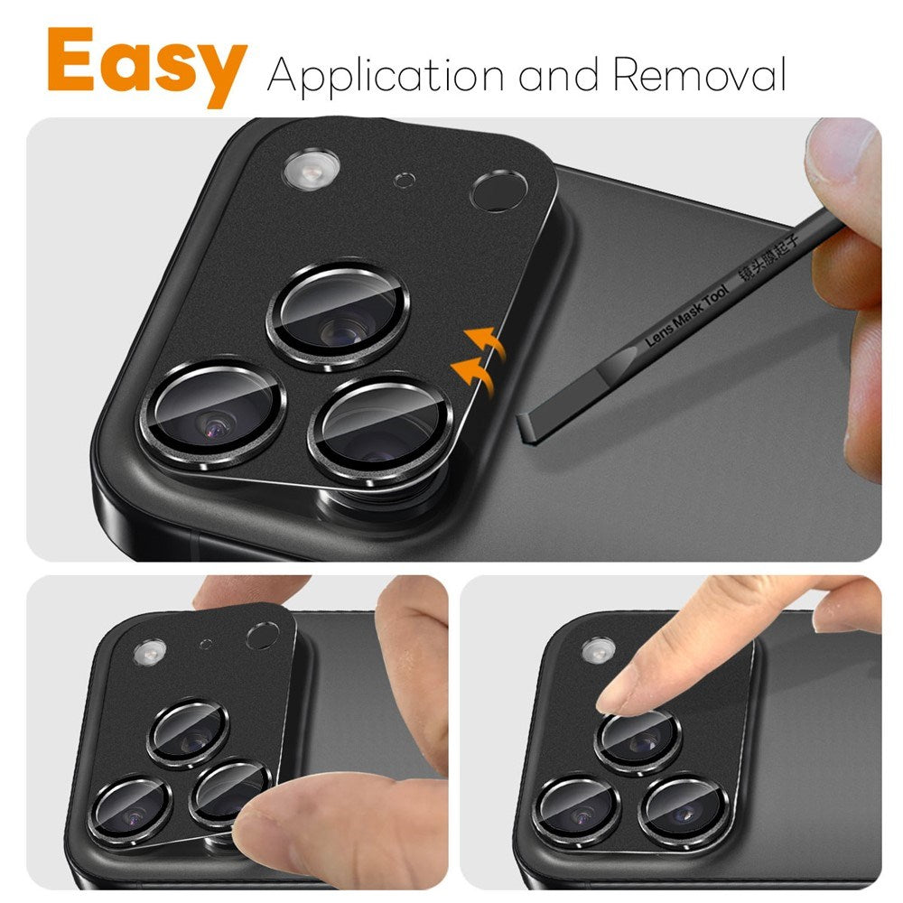 NORTHJO iPhone 17 Pro Camera Lens Protector - Matte Metal & Glass - Black