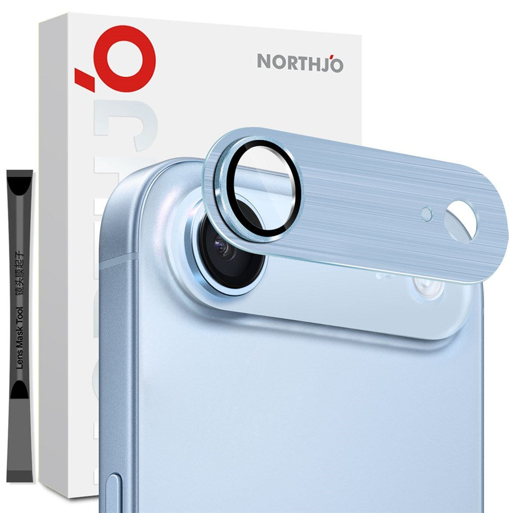 NORTHJO iPhone Air Camera Lens Protector - Brushed Metal & Glass - Silver