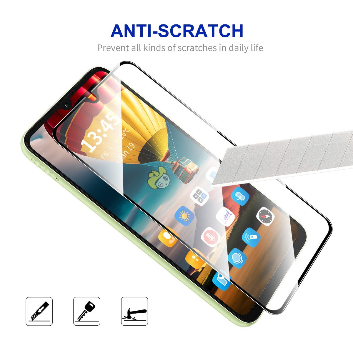 Samsung Galaxy A27 Tempered Glass Screen Protector - Transparent / Black Edge