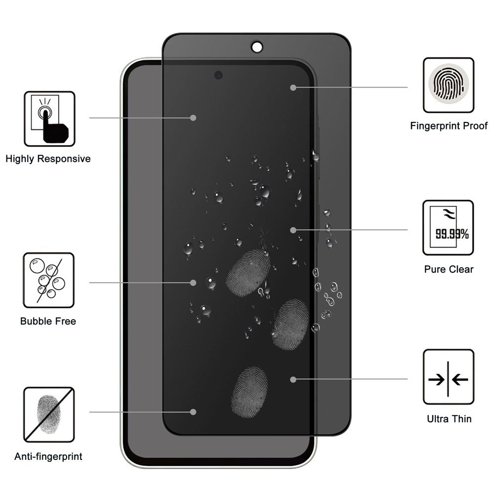 Samsung Galaxy A57 Tempered Glass Screen Protector - Privacy - Transparent