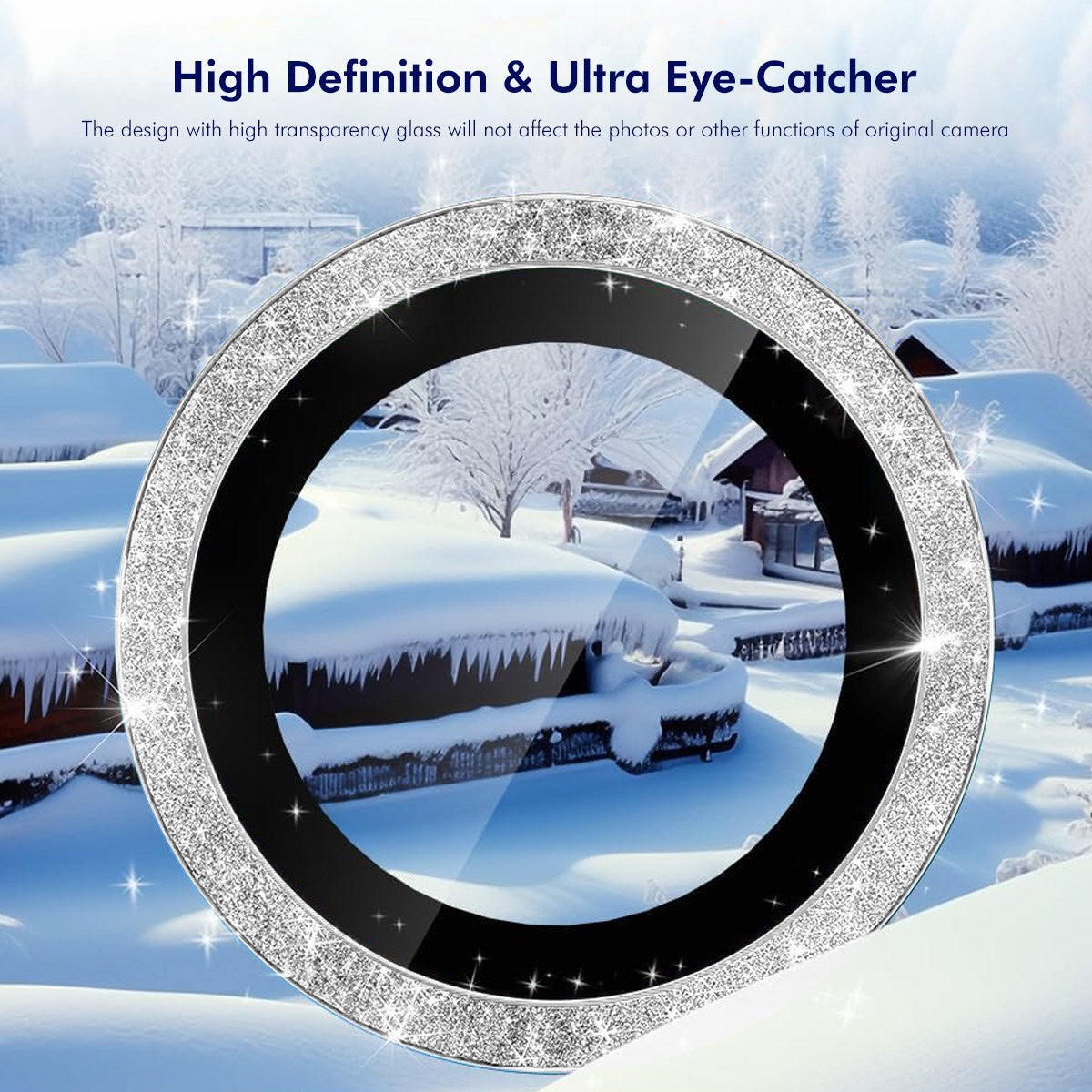 Samsung Galaxy A37 / A57 ENKAY Glitter Camera Lens Protector - Black